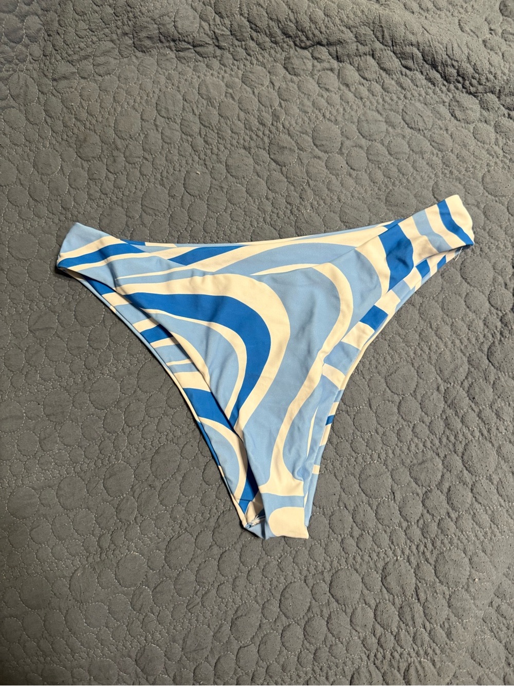 Blue & White Swirl Retro Bikini Bottom